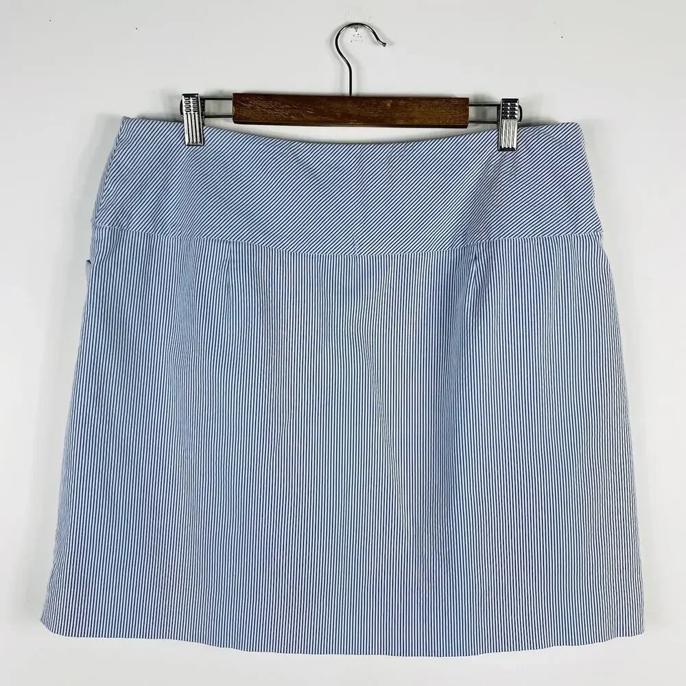 S.C. & Co. Skort XXL Striped 360 Degree Tummy Control Blue White - Picture 2 of 8